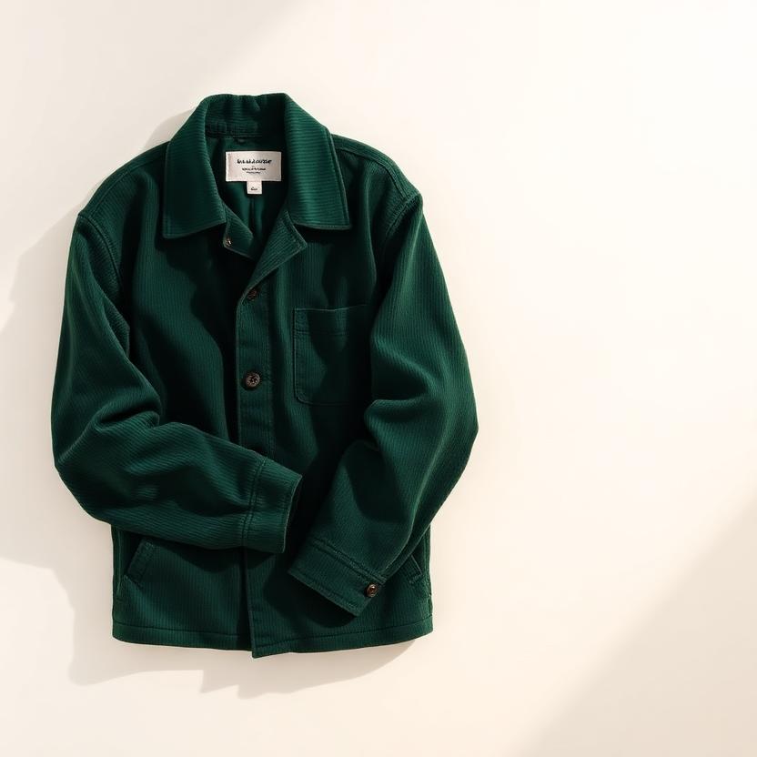 Green corduroy chore jacket